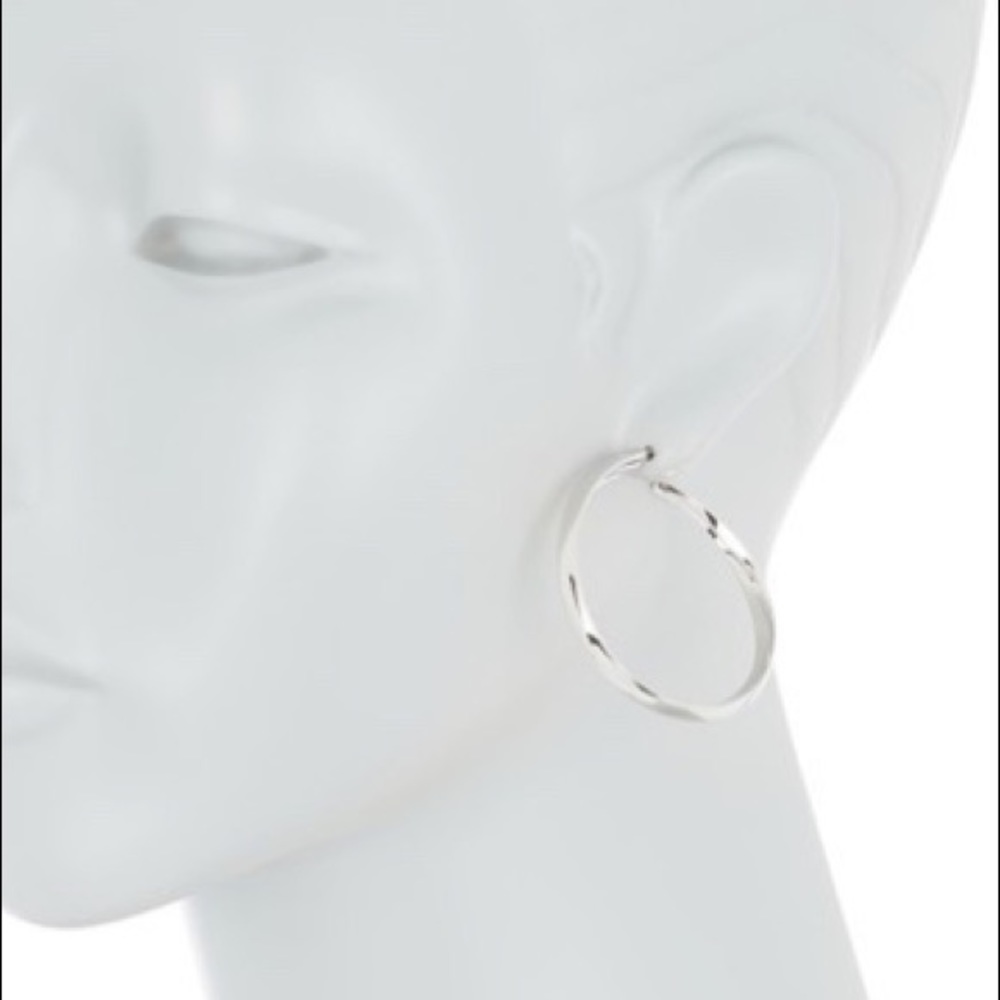 ALLSAINTS Sculptural Bypass Hoop Earrings silver - Picture 2 of 5